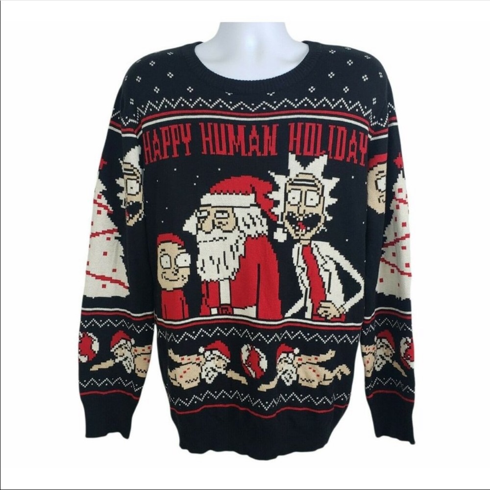 Rick and Morty Happy Human Holiday Christmas Sweater